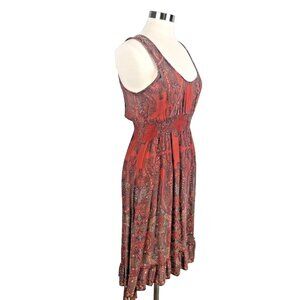 Overdrive Medium Sundress Paisley Peasant Prairie Smock Boho Cotton Fall